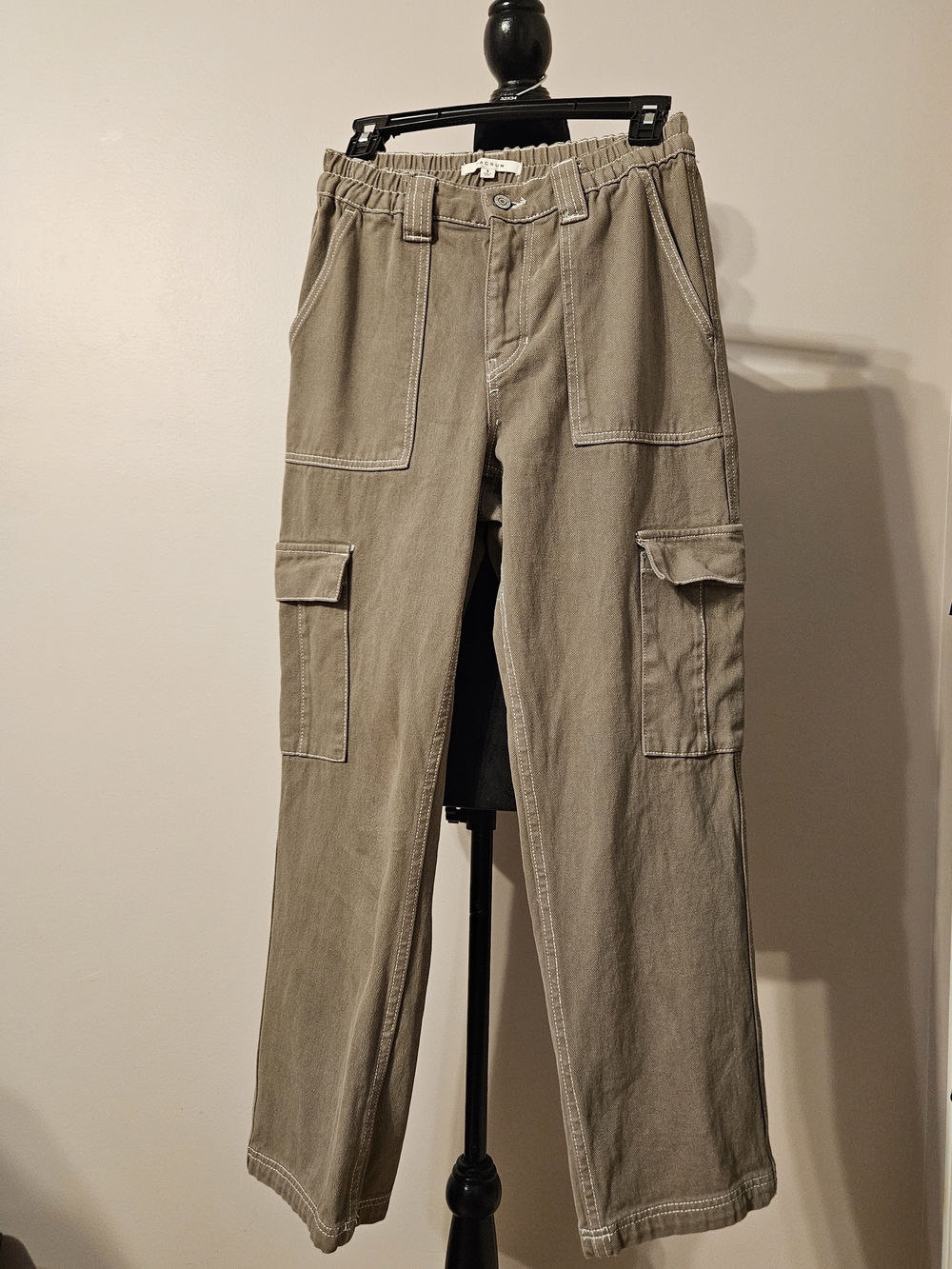 Pacsun Olive Utility Cargo Pants Spacious Side Pockets Size S 100% Cotton Unisex